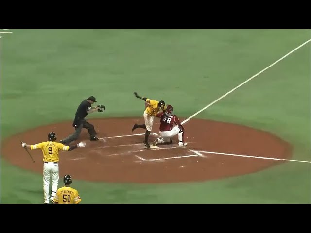 【7回裏】レフト前ヒットで1塁から一気に生還!! ホークス・川島が激走!! 2015/9/5 H-E
