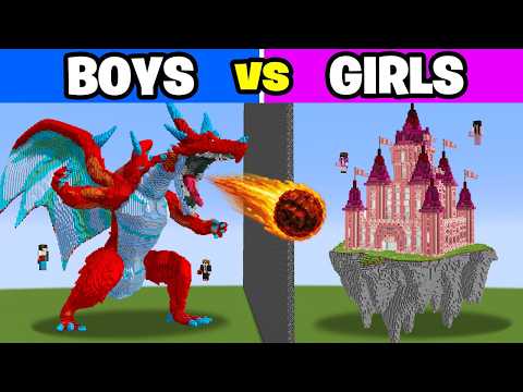 Girls vs Boys Build Battle in Minecraft