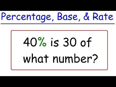 Percentage, Base, and Rate Problems Video