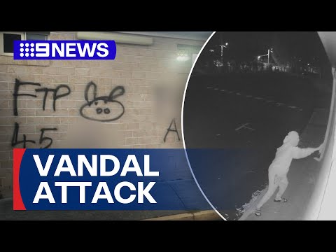 Vile act of vandalism at Brisbane mosque captured on CCTV | 9 News Australia