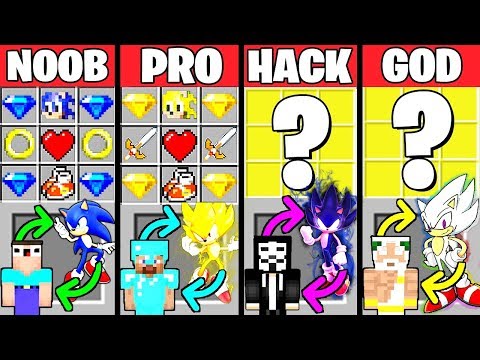 Minecraft Battle: HOW TO PLAY SONIC CRAFTING CHALLENGE NOOB vs PRO vs HACKER vs GOD Funny Animation