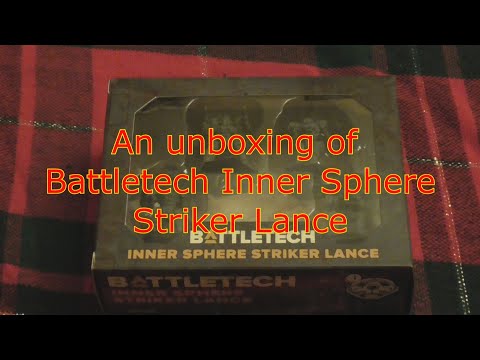 An unboxing of battletech Inner Sphere Striker Lance
