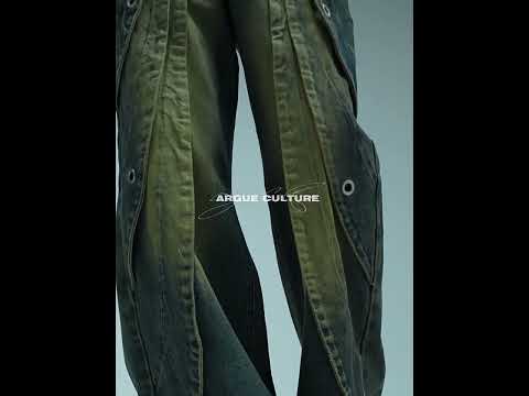 Distressed Washed Jeans with Deconstructed Ring-Detail & Ripped Stitching