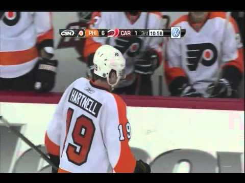 Scott Hartnell scores vs the Hurricanes - 11-11-10