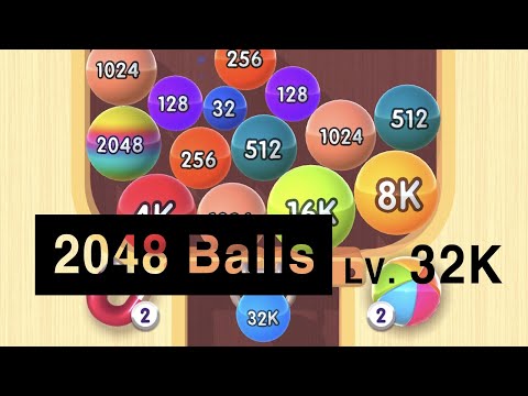2048 Balls game play 32K Level clear
