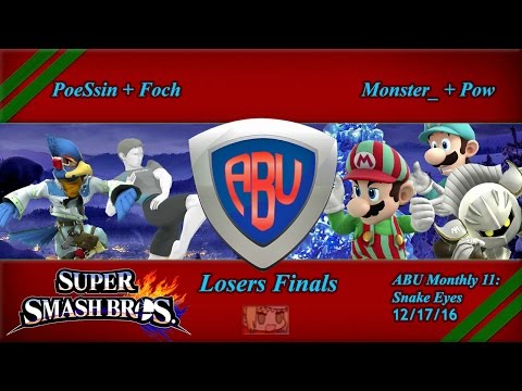 ABU 11: PoeSsin + Foch vs. Monster_ + Pow - SSB4 Doubles Losers Finals