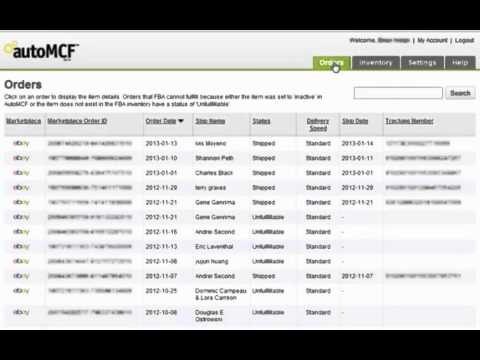 AutoMCF.com Product Demonstration - Connect FBA to eBay, Rakuten, Sears, NewEgg
