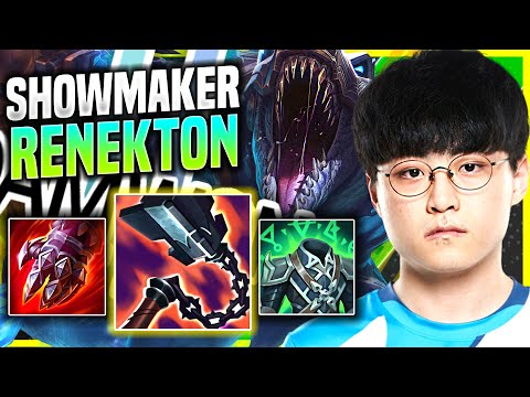SHOWMAKER TRIES RENEKTON WITH NEW ITEM GORE DRINKER! - DWG ShowMaker Plays Renekton Mid vs Qiyana!