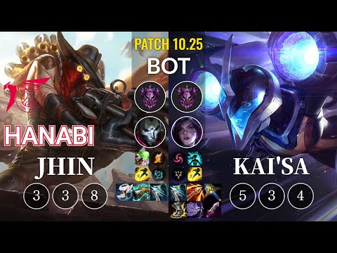 TLN Hanabi Jhin vs Kai'Sa Bot - KR Patch 10.25