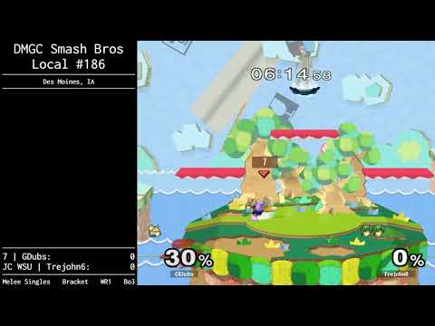 GDubs ⟮Fox⟯ vs Trejohn6 ⟮Marth, Link⟯ — DMGC 186 Melee Singles WR1
