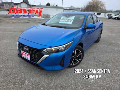 2024 Nissan Sentra SV CVT in Blue for sale at Davey Auto Sales Oshawa South in Oshawa, ON