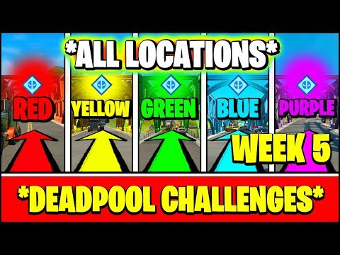 VISIT THE RED, YELLOW, GREEN, BLUE, and PURPLE STEEL BRIDGES ALL LOCATIONS (Fortnite DEADPOOL)