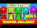 VISIT THE RED, YELLOW, GREEN, BLUE, and PURPLE STEEL BRIDGES ALL LOCATIONS (Fortnite DEADPOOL) VISIT THE RED, YELLOW, GREEN, BLUE, and PURPLE STEEL BRIDGES ALL LOCATIONS (Fortnite DEADPOOL)