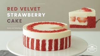 노색소!🍓 레드벨벳 딸기 케이크 만들기 : Red velvet strawberry cake Recipe - Cooking tree 쿠킹트리*Cooking ASMR