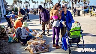 Volunteers Distribute Vital Groceries to the Homeless at Venice Beach