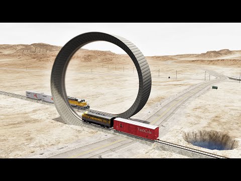 Trains vs Vertical Loop 😱 BeamNG.Drive