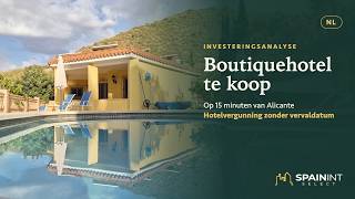B&B of hotel kopen in Spanje? Boutiquehotel met vergunning bij Alicante