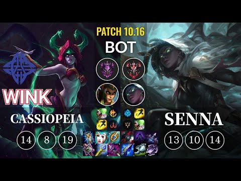 ES Wink Cassiopeia vs Senna Bot - KR Patch 10.16