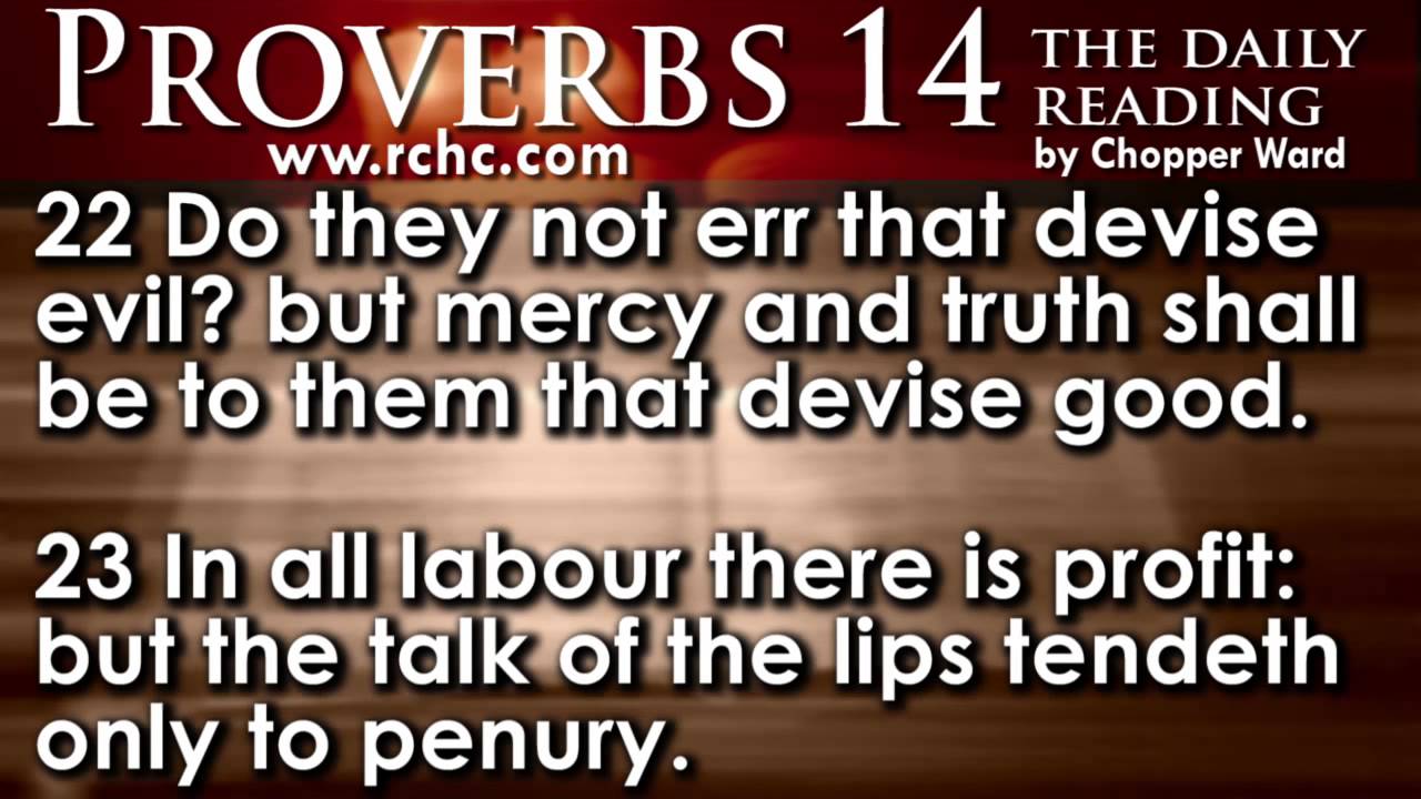 Proverbs Chapter 14 • The Daily Reading with Chopper Ward