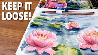 Loose Watercolour Water Lilies!