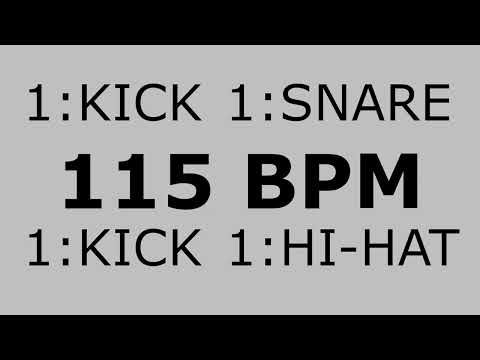 115 BPM Metronome kick + snare + kick + hi-hat 1:1:1:1