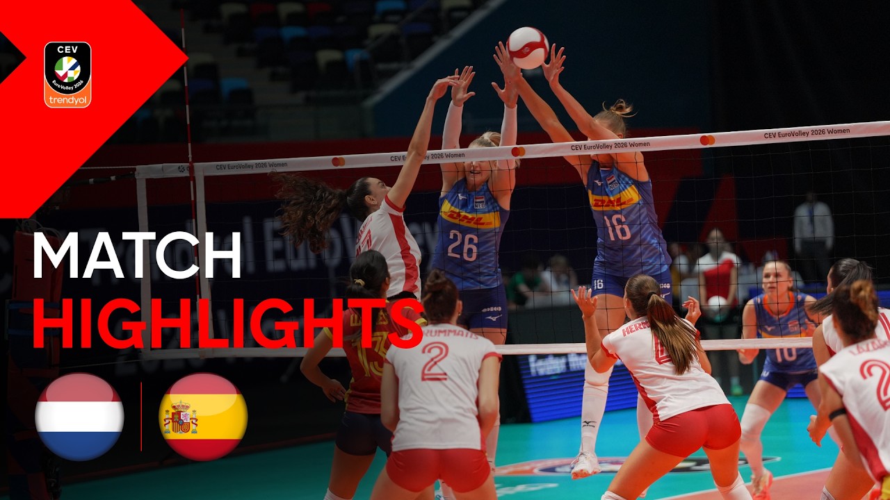 Highlights | THE NETHERLANDS vs. SPAIN | CEV Trendyol Eurovolley 2026 | Women