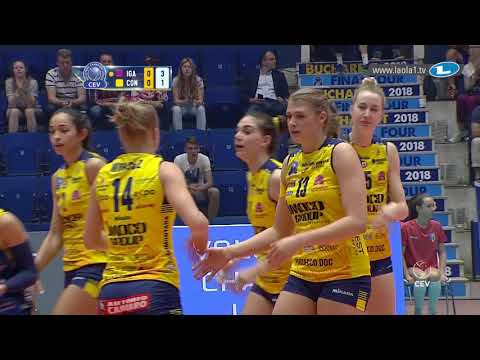 Samanta Fabris hammers straight down the line in Bronze medal match for Imoco Volley
