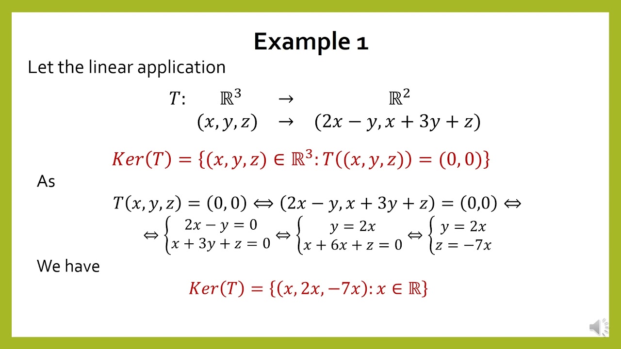 Kernel and Range of a Linear Application