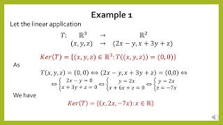 Kernel and Range of a Linear Application