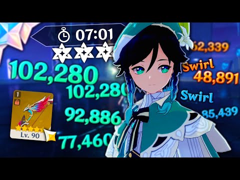 I built MAIN DPS Venti to try and 36 star THE ABYSS!