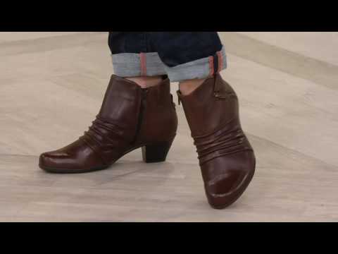 Earth Leather Ankle Boots with Ruching - Pegasus on QVC