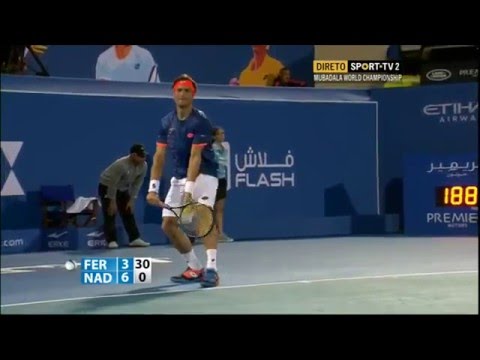 Rafael Nadal vs David Ferrer Highlights ᴴᴰ Mubadala ABU DHABI 2016( AMAZING POINT)