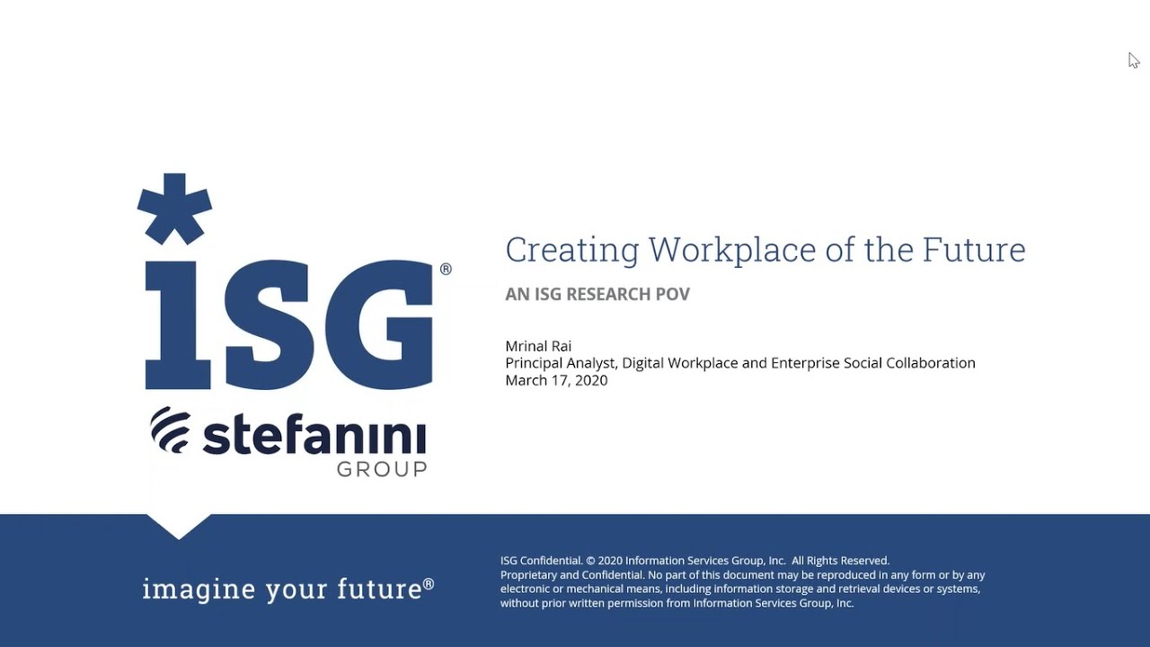 Steftalks Webinar: Dive Deep into ISG Insights from Creating the Workplace of the Future