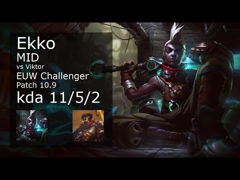 Ekko Mid vs Viktor - EUW Challenger 11/5/2 Patch 10.9 Gameplay