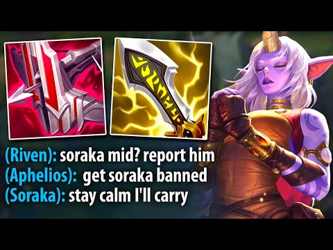 My entire team flamed me for picking Soraka Mid, so I carried them