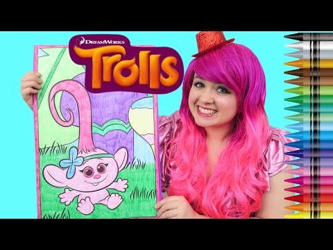 Trolls Baby Poppy GIANT Coloring Page Crayola Crayons | COLORING WITH KiMMi THE CLOWN Video