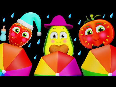 ????️???? Funky Fruits Baby Sensory | Rain Rain Go Away - Fun Dancing and High Contrast Video