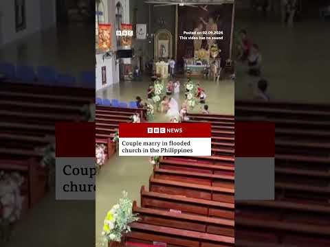 Couple marry in flooded church in Hagonoy, Philippines. #Flood #BBCNews