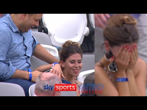 Cricket fan takes a tumble at the Ashes