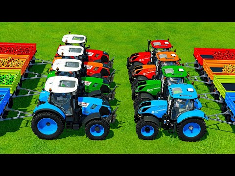 TRANSPORT COLORED SOCCER BALLS WITH CLAAS AND NEW HOLLAND TRACTORS - Farming Simulator 22