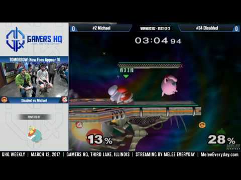 GHQ Weekly [3/12/17] - Michael (Jigglypuff) vs. Disabled (Ice Climbers) - SSBM - Winners R2