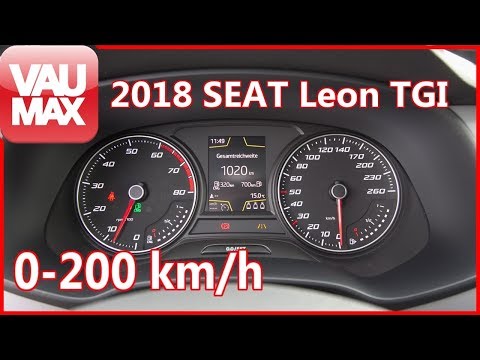 2018 Seat Leon TGI - Beschleunigung 0-200 km/h 110 PS Erdgas/CNG Tachovideo Acceleration 0-60mph