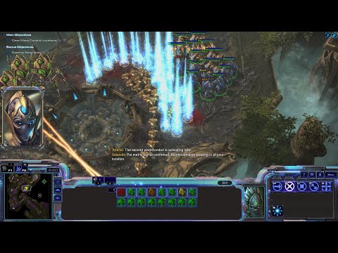 StarCraft 2 Evil LotV 3 Players Co-op Campaign Mission 1 - For Aiur!