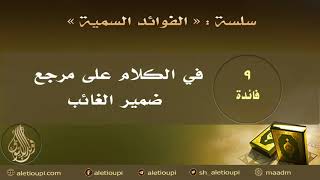 صورة فائدة في الكلام على مرجع ضمير الغائب