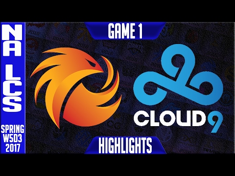 Phoenix 1 vs Cloud 9 Highlights Game 1 - NA LCS W5D3 Spring 2017 - P1 vs C9 G1