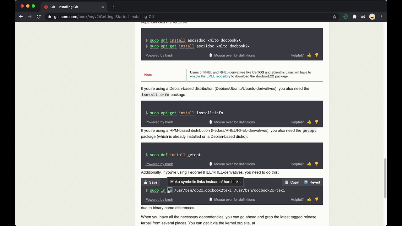 Kmdr Browser Extension on Git Docs