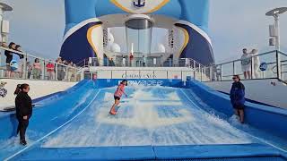 Stand Up Surfing 5 on the Flowrider on Ovation of the Seas cruise 05/2025
