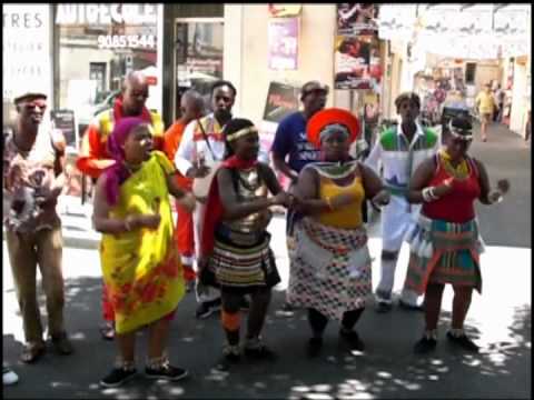 Avignon Festival Off Hit Show Soweto Spiritual Singers - during their daily Parade