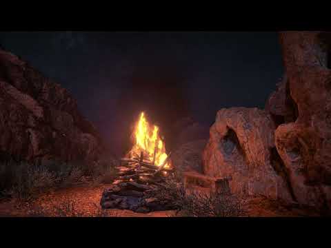 Campfire in the Rocky Pass [ Fire Crackling & Night Echoes Ambience ] Forbidden West