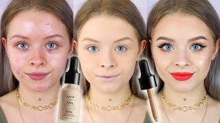TESTING NYX NEW TOTAL CONTROL DROP FOUNDATION + 7 HOURS LATER!! OILY SKIN | sophdoesnails